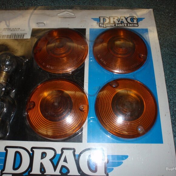 Drag Specialties 0906-6318 Smoke Turn Signal Lenses Bulbs Kit for Touring 86-22 - Picture 3 of 4